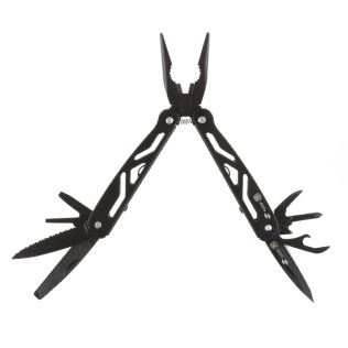 Мультитул Stinger, сталь/алюминий (черный), 12 инструментов, нейлоновый чехол, коробка картон
