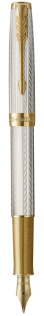 Перьевая ручка Parker Sonnet Silver Mistral GT, перо: M, цвет чернил: black, в подарочной упаковке
