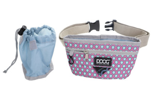 DOOG Сумка на пояс "Treat Pouch", розовая с каплями, 20х12см (Австралия)