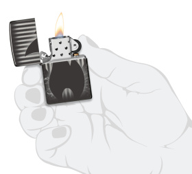 Зажигалка ZIPPO Classic с покрытием High Polish Black, латунь/сталь, черная, глянцевая, 38x13x57 мм