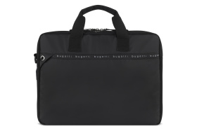 Портфель мужской BUGATTI Blanc Delight, чёрный, нейлон RPET600D/тарпаулин/полиэстер, 40х10х29 см