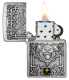 Зажигалка ZIPPO Wolf Emblem с покрытием Brushed Chrome, латунь/сталь, серебристая, 36x13x57 мм
