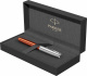 Ручка-роллер Parker Sonnet Essentials Orange SB Steel CT, цвет чернил black,перо: F, в подарочной упаковке.