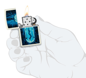 Зажигалка ZIPPO Woman in Tube с покрытием Glow In The Dark Green, латунь/сталь, белая, 38x13x57 мм
