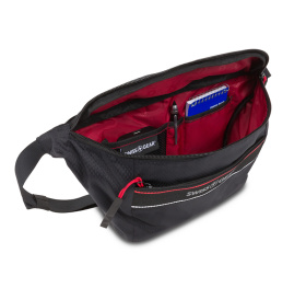 Сумка на пояс SWISSGEAR, черная, полиэстер с плетением рип-стоп, 38 x 5 x 15 см