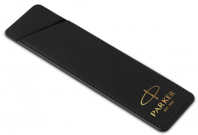 Перьевая ручка  и чехол из кожи Parker Sonnet Premium Refresh BLACK GT, перо 18K, перо: F, цвет чернил black, в подарочной упаковке
