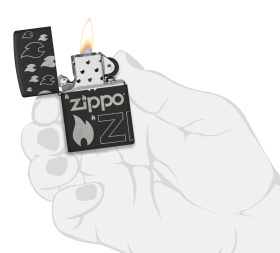 Зажигалка ZIPPO Classic с покрытием Black Matte, латунь/сталь, черная, матовая, 38x13x57 мм