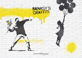 Блокнот линованный Pininfarina Banksy Метатель цветов из каменной бумаги, А5