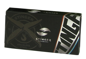 Мультитул Stinger, сталь/алюминий, (чёрный), 9 инструментов, нейлоновый чехол, короб.картон