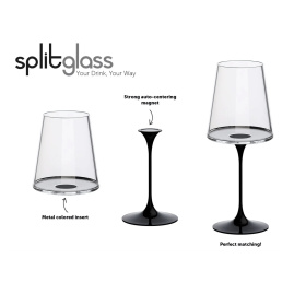 Хрустальный бокал для белого вина на магните Trebonn SplitGlass, 2 шт, 280 мл