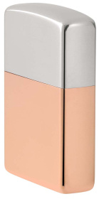 Зажигалка ZIPPO Bimetal с двойным металлическим покрытием, медь/латунь/сталь, медная, 38x13x57 мм