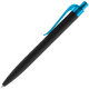 Ручка шариковая Prodir QS01 PRT-T Soft Touch, черная с голубым