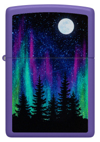 Зажигалка ZIPPO Night In The Forest с покрытием Purple Matte, латунь/сталь, фиолетовая, 38x13x57 мм
