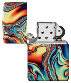 Зажигалка ZIPPO Swirl с покрытием Glow In The Dark Green, латунь/сталь, разноцветная, 38x13x57 мм