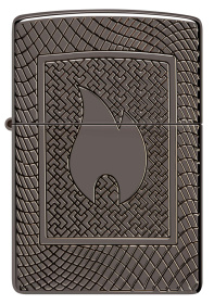 Зажигалка ZIPPO Armor® с покрытием Black Ice®, латунь/сталь, чёрная, 29x10x60 мм