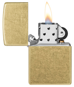 Зажигалка ZIPPO Classic с покрытием Street Brass, латунь/сталь, золотистая, 38x13x57 мм