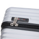 Чемодан TORBER Lama, серебристый, ABS-пластик, 49 х 29,5 х 77 см, 92 л