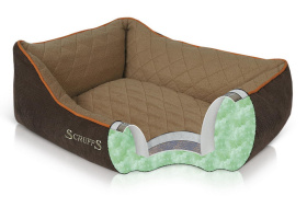 SCRUFFS Лежак для животных с бортиками "Thermal Box Bed", коричневый, 75х60х19см (Великобритания)