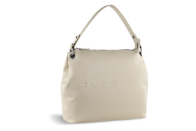 Сумка наплечная женская BUGATTI Daphne, бежевый цвет, воловья кожа/полиэстер, 34х13х30 см