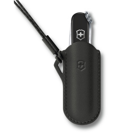 Чехол VICTORINOX "Dark Illusion" для ножей Classic Colors 58 мм, кожаный, чёрный