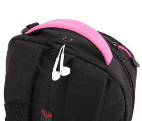 Рюкзак SWISSGEAR, черный/фукси, фьюжн/2 мм рипстоп, 32x15x46 см, 22 л