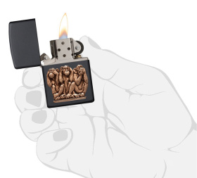 Зажигалка ZIPPO Classic с покрытием Black Matte, латунь/сталь, чёрная, матовая, 36x12x56 мм