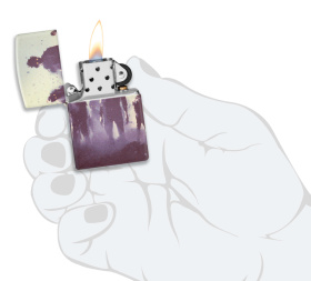 Зажигалка ZIPPO Zombie Design с покрытием 540 Matte, латунь/сталь, белая, матовая, 38x13x57 мм