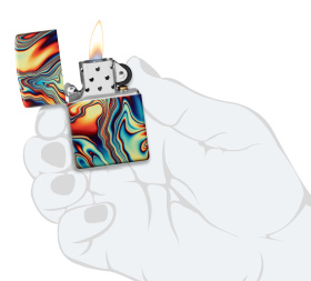 Зажигалка ZIPPO Swirl с покрытием Glow In The Dark Green, латунь/сталь, разноцветная, 38x13x57 мм