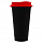 Стакан с крышкой Color Cap Black, черный с красным