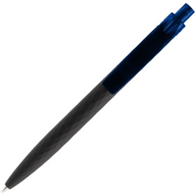 Ручка шариковая Prodir QS01 PRT-T Soft Touch, черная с синим