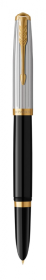 Перьевая ручка Parker 51 Premium Black GT, перо: M/F, чернила: Black,Blue, в подарочной упаковке.