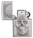 Зажигалка ZIPPO Skull Design с покрытием Brushed Chrome, латунь/сталь, серебристая, 38x13x57 мм
