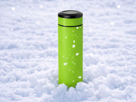 Вакуумный термос Vacuum Flask C1, soft touch, 420мл, зеленое яблоко