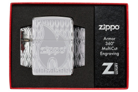 Зажигалка ZIPPO Armor® с покрытием High Polish Chrome, латунь/сталь, серебристая, 38x13x57 мм