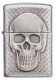 Зажигалка ZIPPO Skull Design с покрытием Brushed Chrome, латунь/сталь, серебристая, 38x13x57 мм