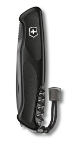 Нож перочинный VICTORINOX RangerGrip 55 Onyx Black, 130 мм, 12 функций, с фиксатором лезвия, чёрный